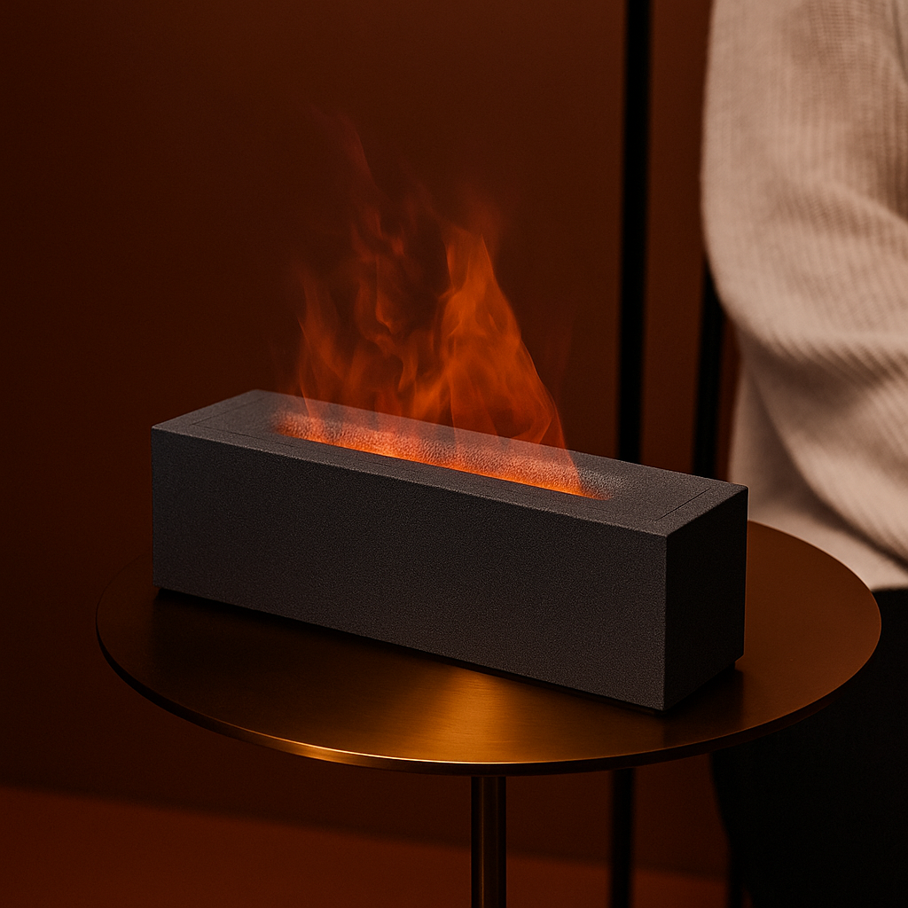 Mini Humidificador Portátil 200ml | Tipo Chimenea